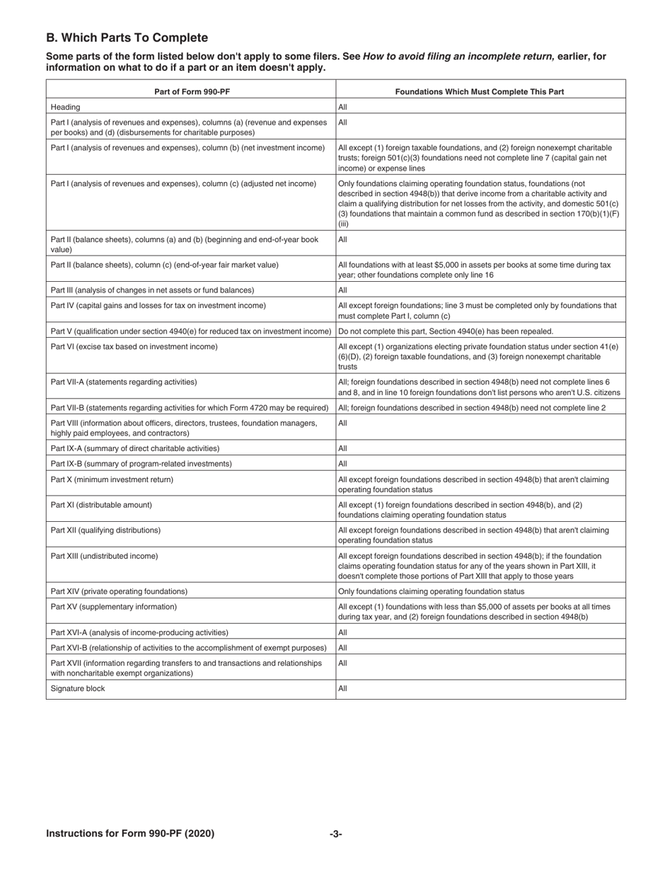 Instructions for IRS Form 990-PF Return of Private Foundation or Section 4947(A)(1) Nonexempt Charitable Trust Treated as a Private Foundation, Page 3