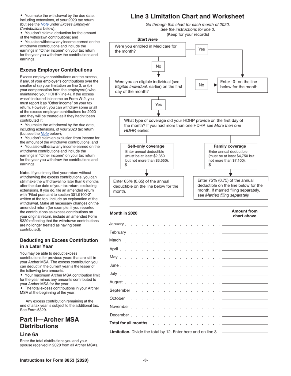 Instructions for IRS Form 8853 Archer Msas and Long-Term Care Insurance Contracts, Page 3