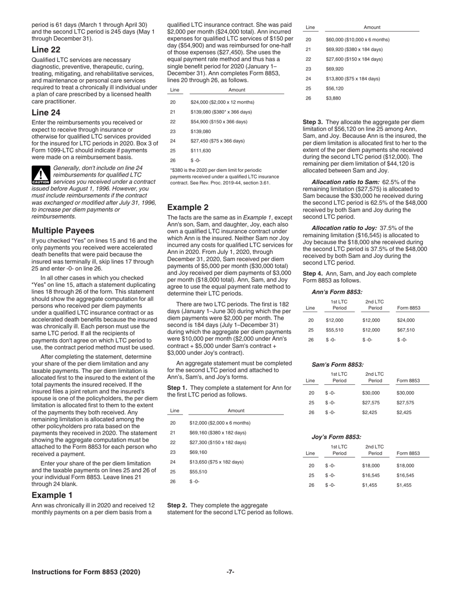Instructions for IRS Form 8853 Archer Msas and Long-Term Care Insurance Contracts, Page 7