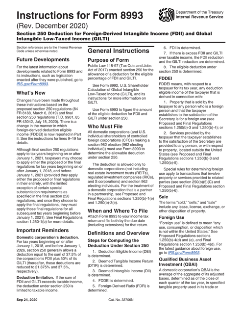 IRS Form 8993  Printable Pdf