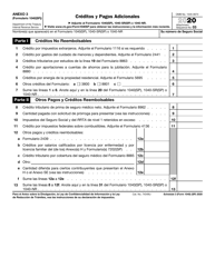 Document preview: IRS Formulario 1040(SP) Anexo 3 Creditos Y Pagos Adicionales (Spanish)