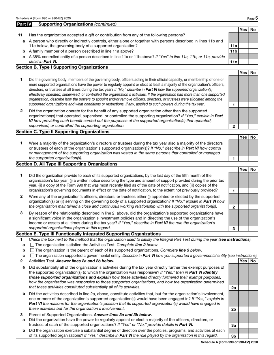 IRS Form 990 (990-EZ) Schedule A Download Fillable PDF or Fill Online ...