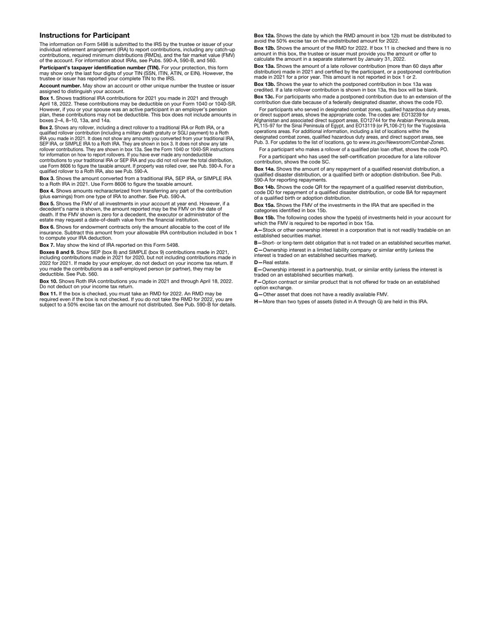 IRS Form 5498 Ira Contribution Information, Page 4