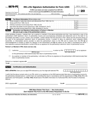 IRS Form 8879-PE IRS E-File Signature Authorization for Form 1065