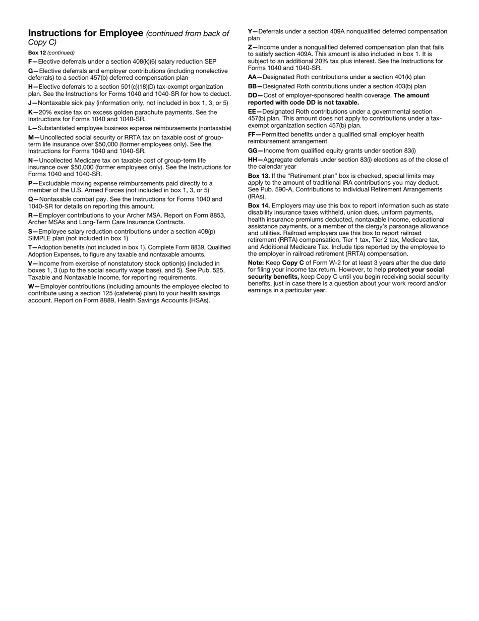 IRS Form W-2 Wage and Tax Statement, Page 9