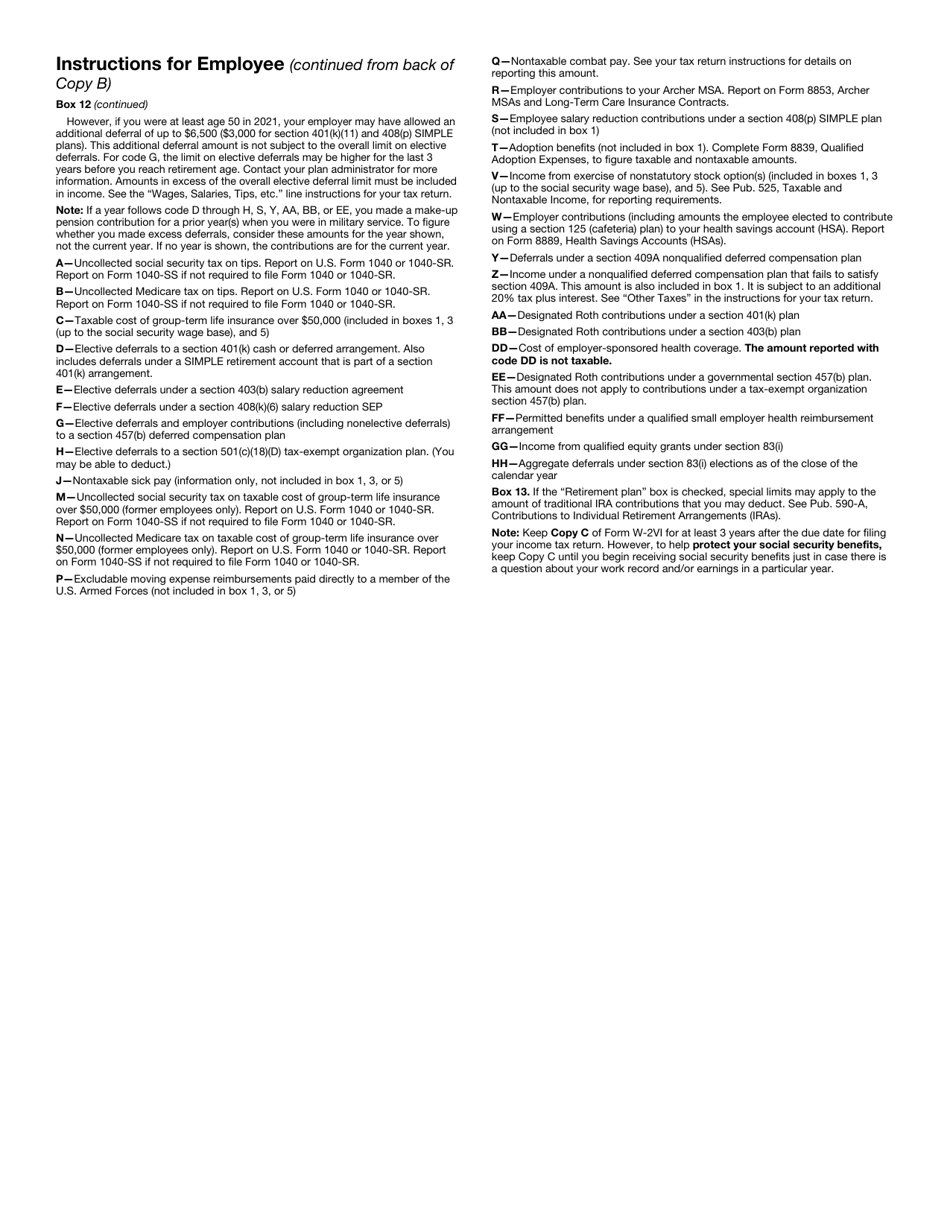 IRS Form W-2VI U.S. Virgin Islands Wage and Tax Statement, Page 7