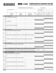 Document preview: Form NYC-2.5A Computation of Receipts Factor - New York City