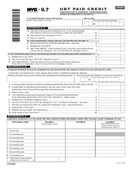 Form NYC-9.7 Ubt Paid Credit - New York City