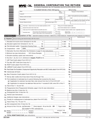 Form NYC-3L &quot;General Corporation Tax Return&quot; - New York City, 2020