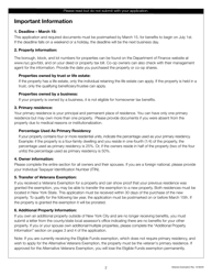 Veterans Exemption Initial Application - New York City, Page 2