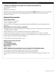 Veterans Exemption Initial Application - New York City, Page 3