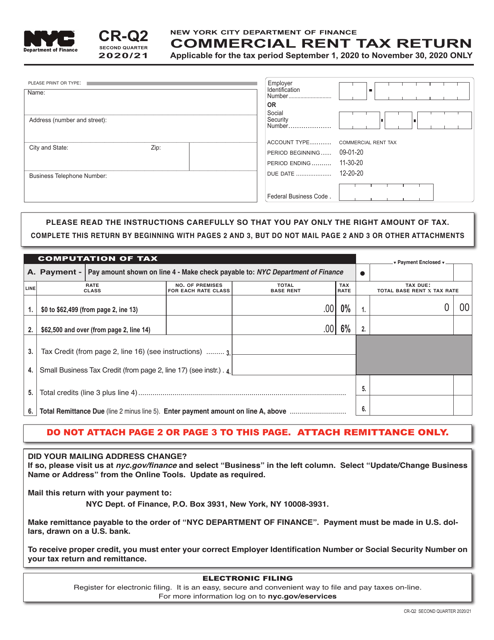 Form CR-Q2 2021 Printable Pdf