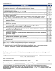 Formulario CCA-0201A-S Declaracion De Certificacion Para Proveer Servicios De Cuidado De Ninos - Arizona (Spanish), Page 6