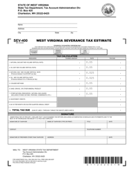 Form SEV-400 West Virginia Severance Tax Estimate - West Virginia