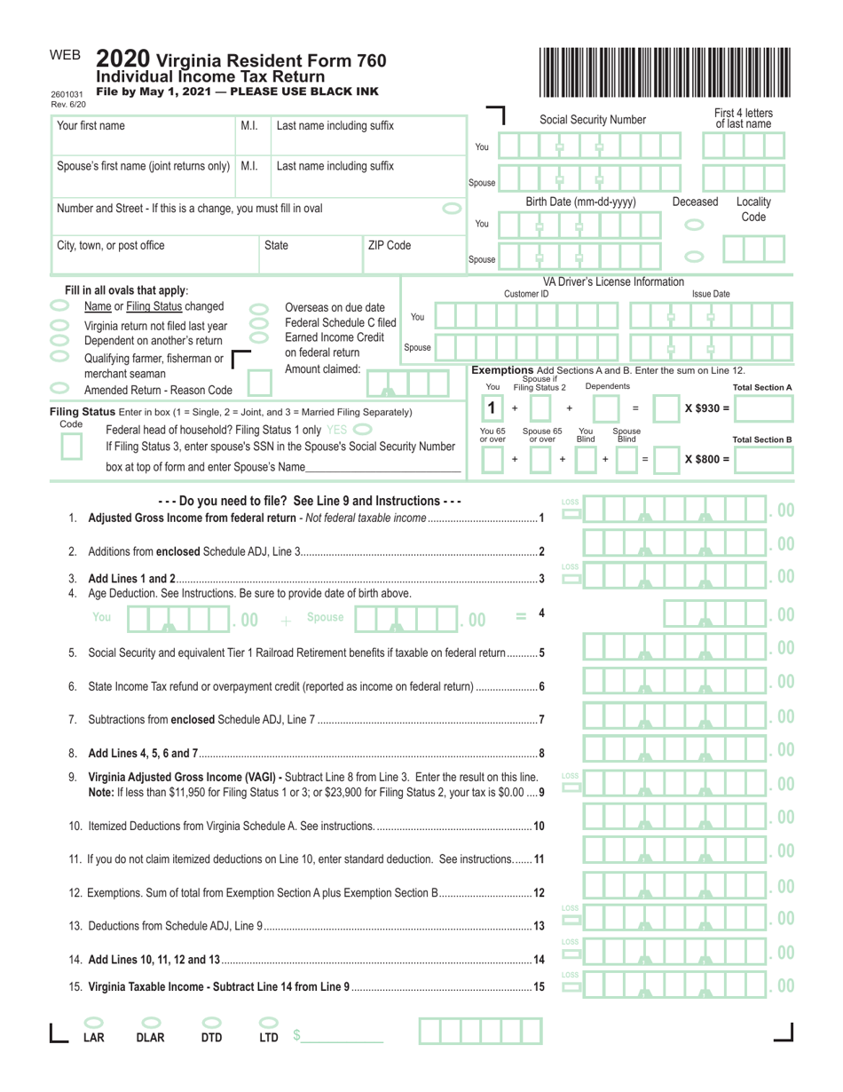 Form 760 Download Fillable PDF or Fill Online Resident Individual ...