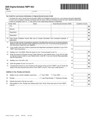 Schedule 760PY ADJ Schedule of Adjustments for Part-Year Residents - Virginia, Page 2