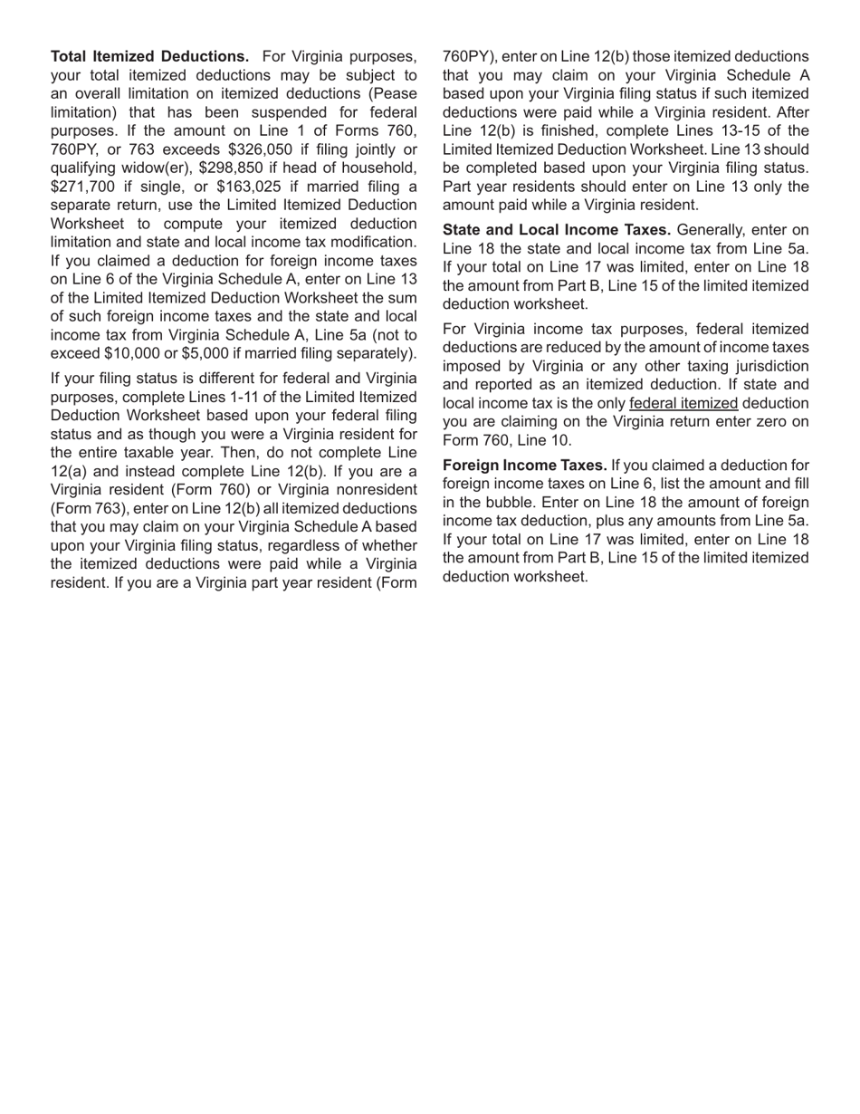 Schedule A Virginia Itemized Deductions - Virginia, Page 4