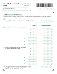 Schedule VAC Virginia Contributions Schedule - Virginia, Page 2