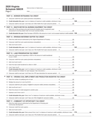 Schedule 500CR Credit Computation Schedule for Corporations - Virginia, Page 3