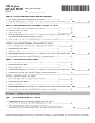 Schedule 500CR Credit Computation Schedule for Corporations - Virginia, Page 5