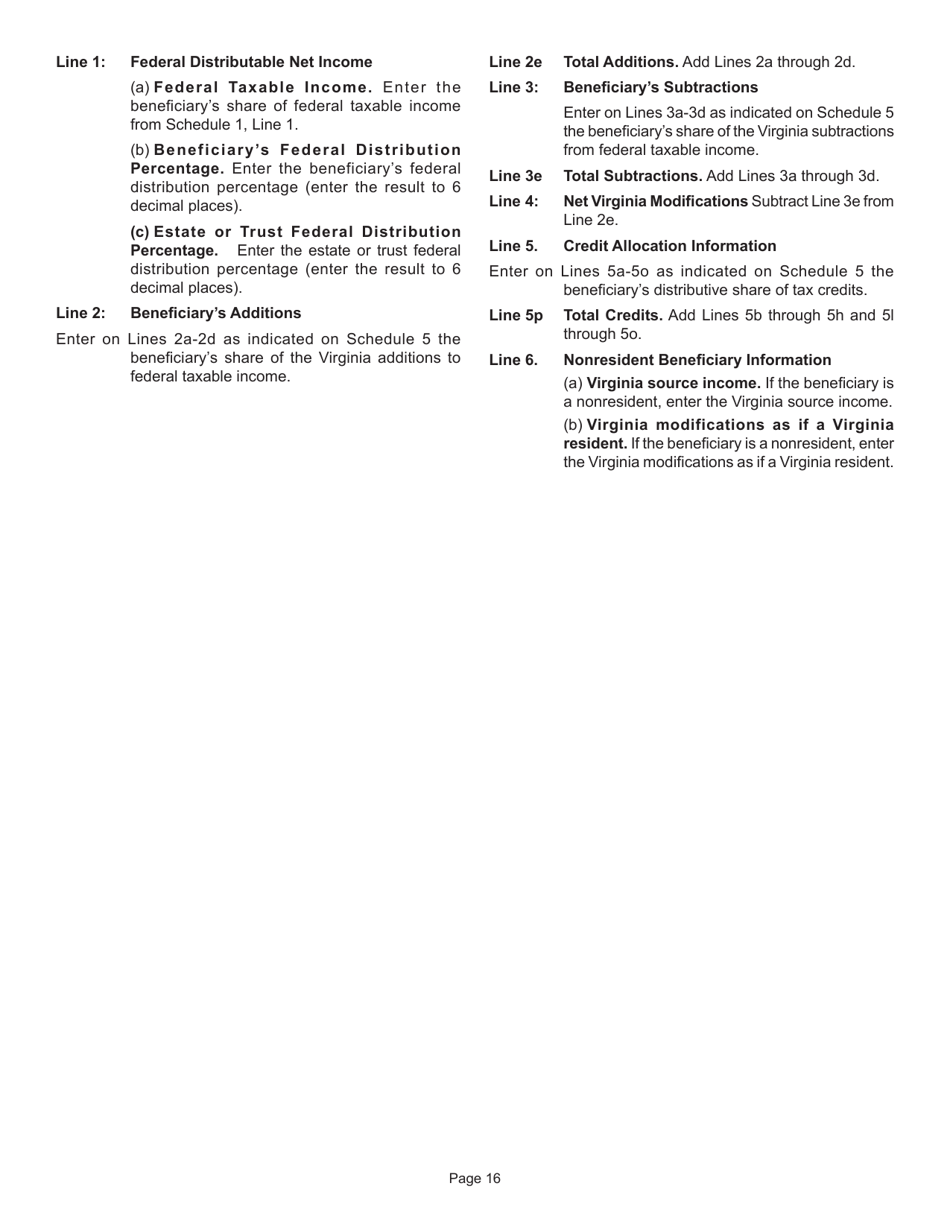 Instructions for Form 770 Virginia Fiduciary Income Tax Return - Virginia, Page 18