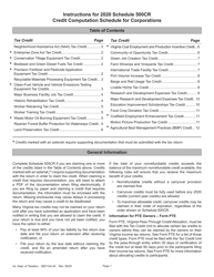 Instructions for Schedule 500CR Credit Computation Schedule for Corporations - Virginia