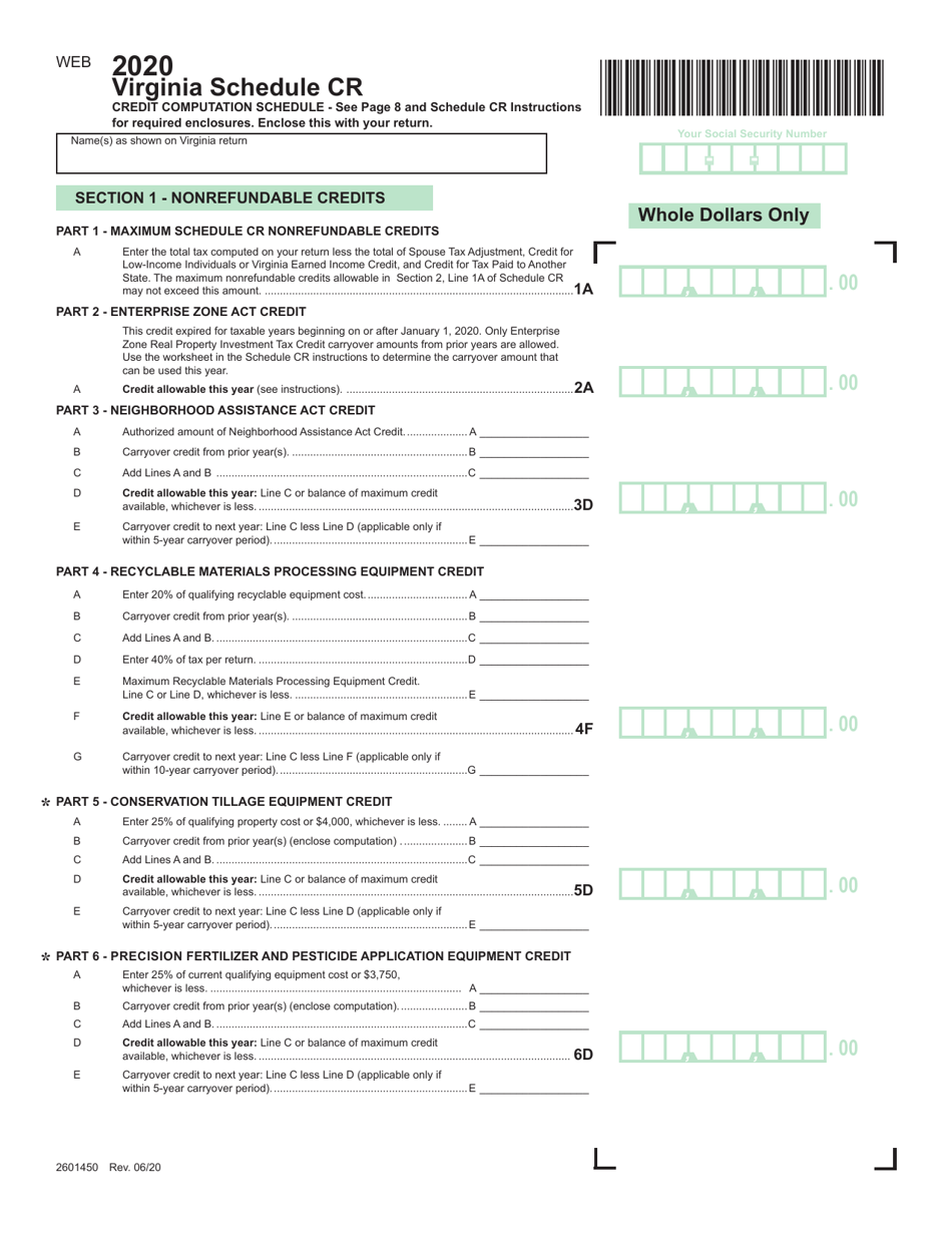 2020 Virginia Credit Computation Schedule Fill Out, Sign Online and