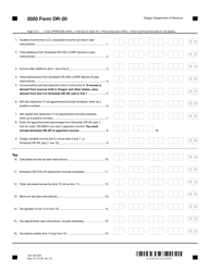 Form OR-20 (150-102-020) Oregon Corporation Excise Tax Return - Oregon, Page 3