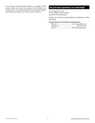 Instructions for Form 150-102-043 Schedule OR-LTEZ Long-Term Enterprise Zone Facilities Credit - Oregon, Page 2