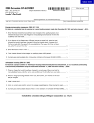 Document preview: Form 150-102-125 Schedule OR-LENDER Lender&#039;s Tax Credit - Oregon