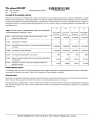 Form 150-106-007 Worksheet OR-CAT Instructions for Calculating Tax on Corporate Activity - Oregon, Page 4