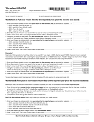 Form 150-101-168 Worksheet OR-CRC Claim of Right Income Repayments - Oregon, Page 2