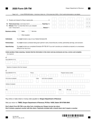 Form OR-TM (150-555-001) Tri-County Metropolitan Transportation District Self-employment Tax - Oregon, Page 2