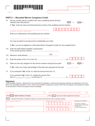 Form NJ-1040-HW Property Tax Credit Application Wounded Warrior Caregivers Credit Application - New Jersey, Page 2