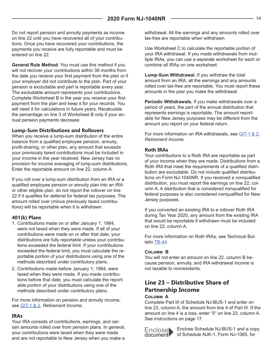 Instructions for Form NJ-1040NR New Jersey Nonresident Income Tax Return - New Jersey, Page 14