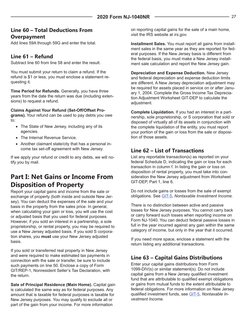 Instructions for Form NJ-1040NR New Jersey Nonresident Income Tax Return - New Jersey, Page 27
