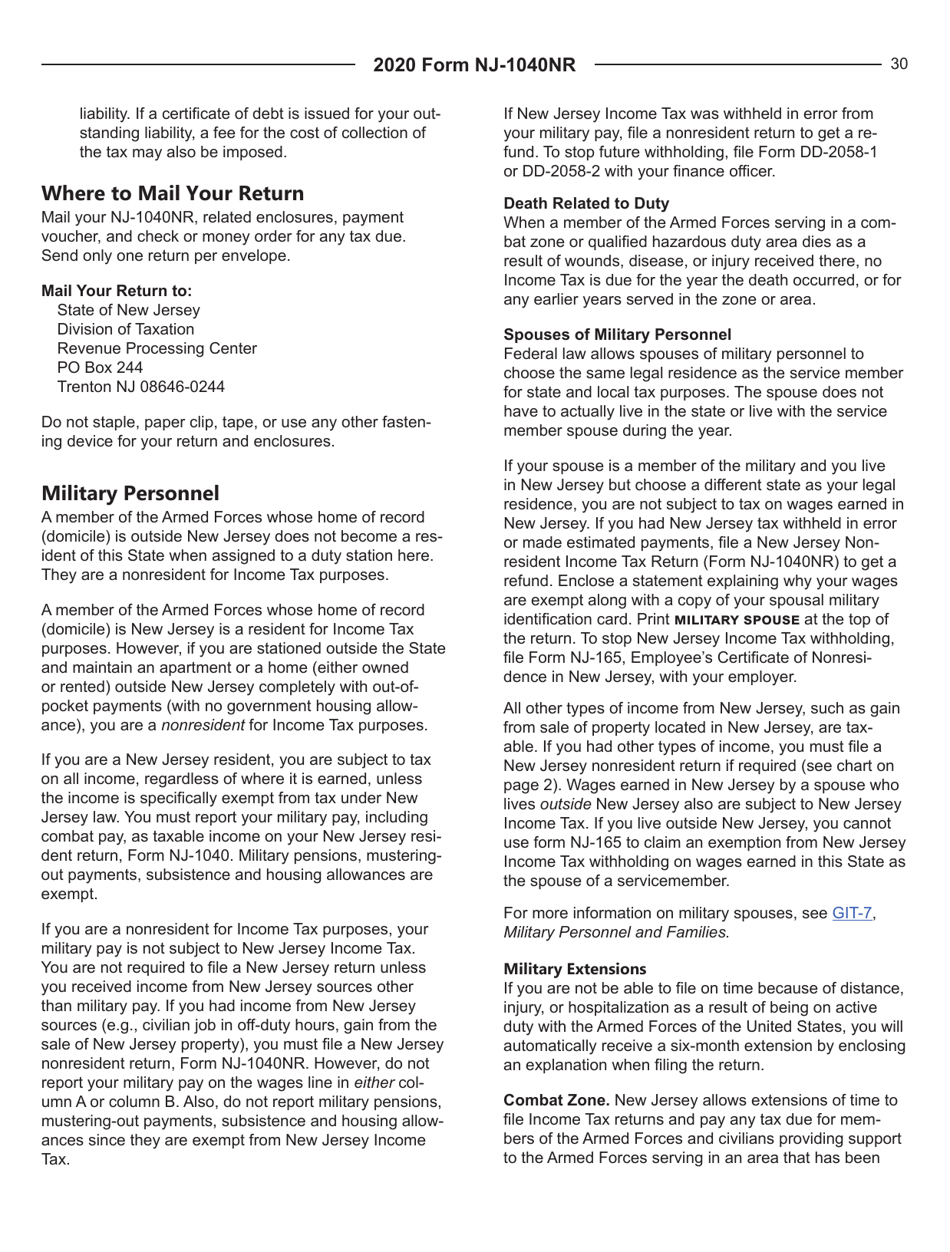 Instructions for Form NJ-1040NR New Jersey Nonresident Income Tax Return - New Jersey, Page 30