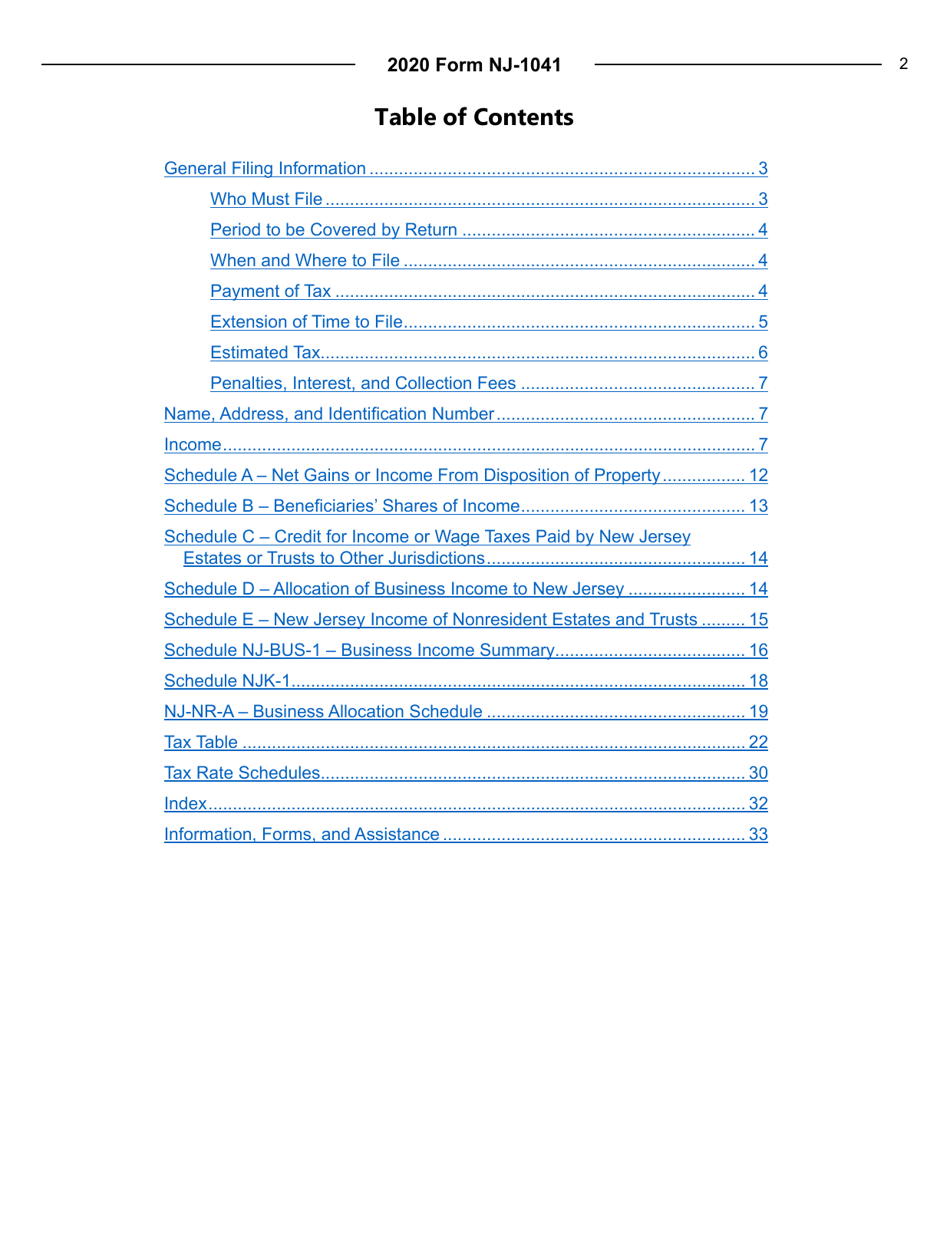 Instructions for Form NJ-1041 New Jersey Income Tax Fiduciary Return - New Jersey, Page 2
