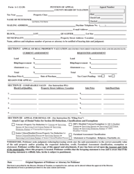 Form A-1 &quot;Petition of Appeal&quot; - New Jersey