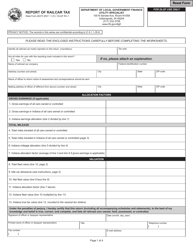 Form DLGF RC-1 (State Form 46373) Report of Railcar Tax - Indiana