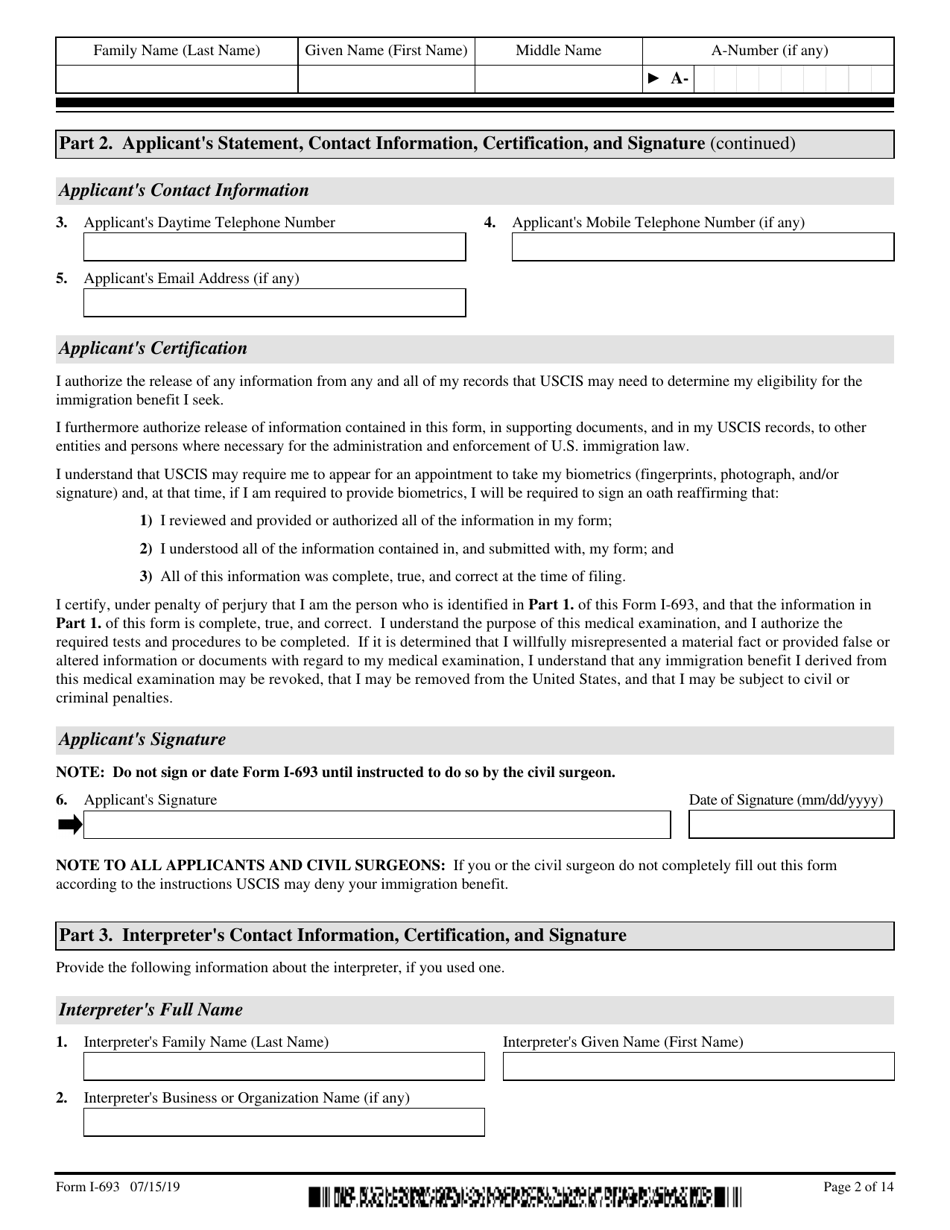 USCIS Form I-693 - Fill Out, Sign Online and Download Fillable PDF ...