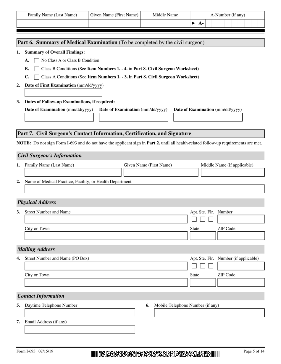 USCIS Form I-693 - Fill Out, Sign Online and Download Fillable PDF ...