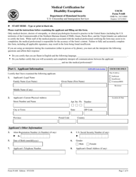 USCIS Form N-648 Medical Certification for Disability Exceptions