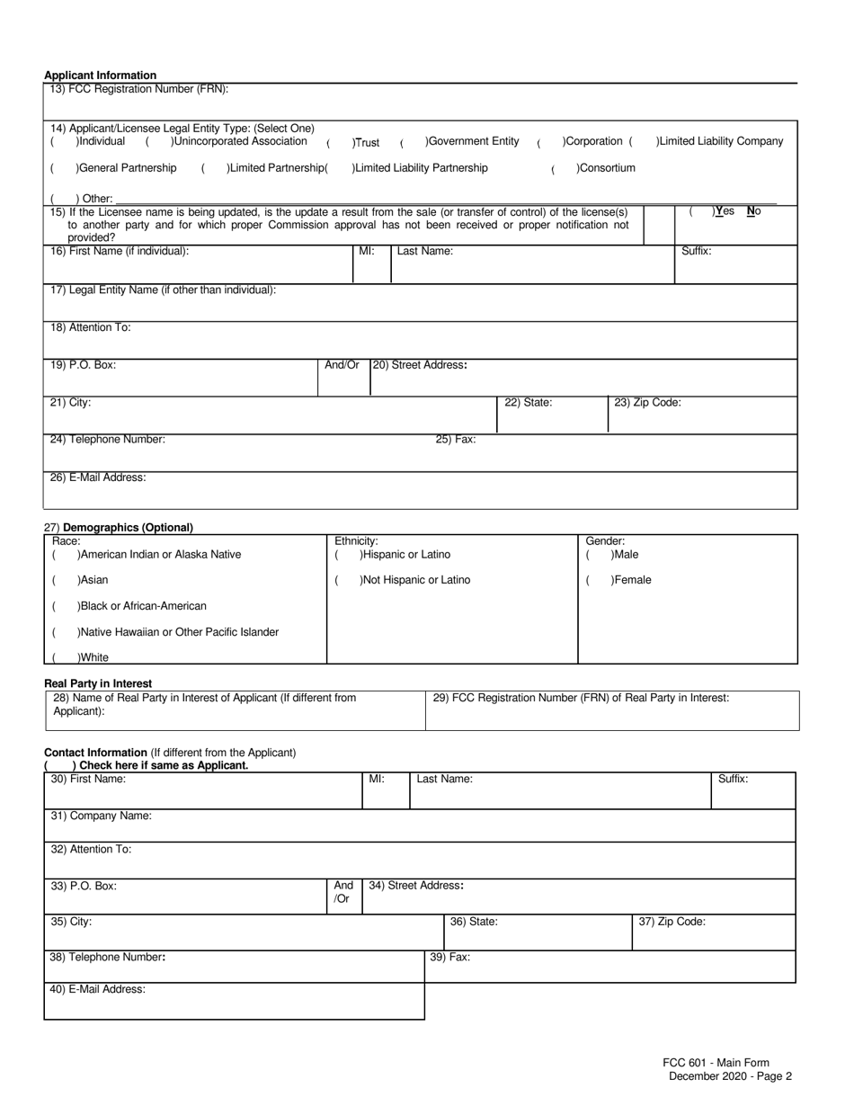 Download Instructions for FCC Form 601 Application for Wireless ...