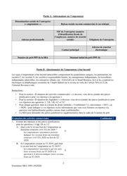 SBA Form 3509 Paycheck Protection Program Loan Necessity Questionnaire (For-Profit Borrowers) (French), Page 2