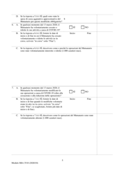 SBA Form 3510 Paycheck Protection Program Loan Necessity Questionnaire (Non-profit Borrowers) (Italian), Page 5