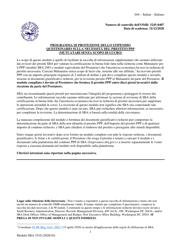Document preview: SBA Form 3510 Paycheck Protection Program Loan Necessity Questionnaire (Non-profit Borrowers) (Italian)