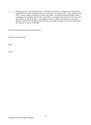 SBA Formulario 3510 Programa De Proteccion De Pago Cuestionario De Necesidad Del Prestamo (Para Prestatarios Sin Fines De Lucro) (Spanish), Page 11