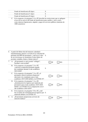 SBA Formulario 3510 Programa De Proteccion De Pago Cuestionario De Necesidad Del Prestamo (Para Prestatarios Sin Fines De Lucro) (Spanish), Page 8