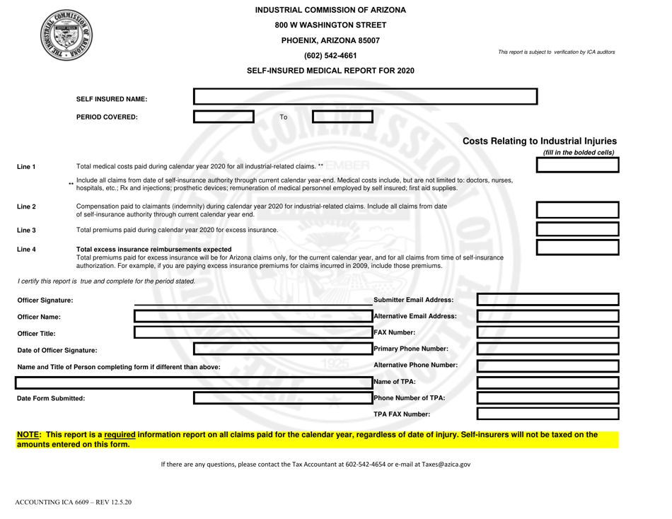 Form Accounting ICA6609 Download Fillable PDF or Fill Online Self